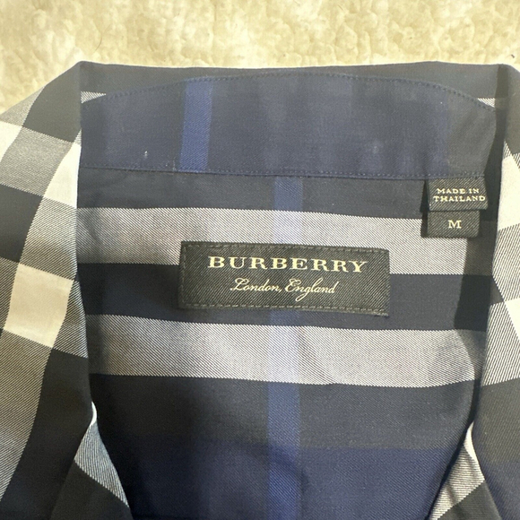 NWT Burberry Men's INDIGO Blue PAIGNTON Nova Check Cotton Pajama Shirt M - Picture 2 of 5